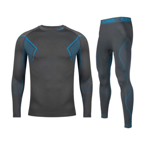 Bielizna termoaktywna męska ALPINUS ACTIVE BASE LAYER SET szaro-niebieska