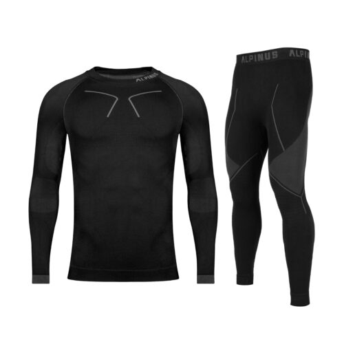 Bielizna termoaktywna męska Alpinus Tactical Base Layer Set CZARNO-SZARA